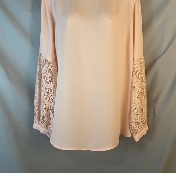 Apt 9: 2 Poet Blouse Bundle w/Lace sleeves - (1) Pink & (1) Cream Sz: LG (NWT) - Picture 8 of 8